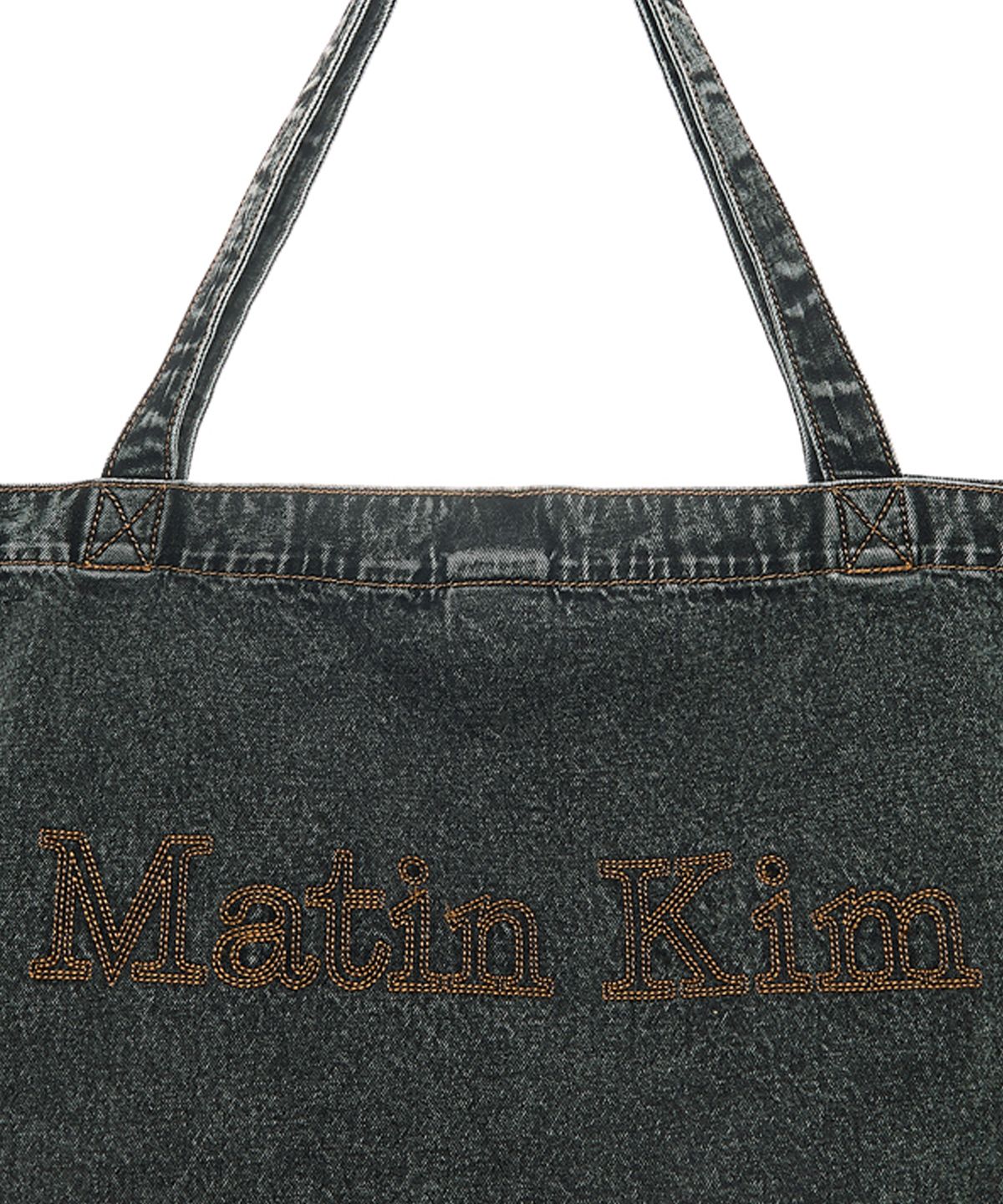 마뗑킴(MATIN KIM) MATIN STITCH DENIM SHOULDER BAG IN BLACK