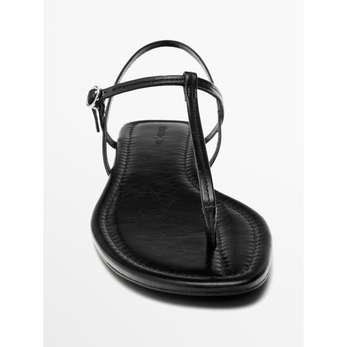 마시모두띠(MASSIMO DUTTI) 플랫 스트랩 토 샌들
