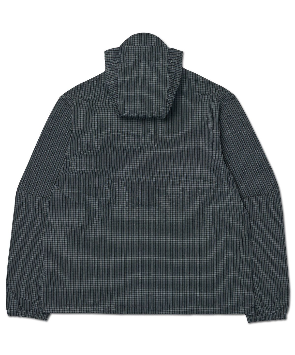 노매뉴얼(NOMANUAL) HOODED CHECK WIND JACKET - NAVY