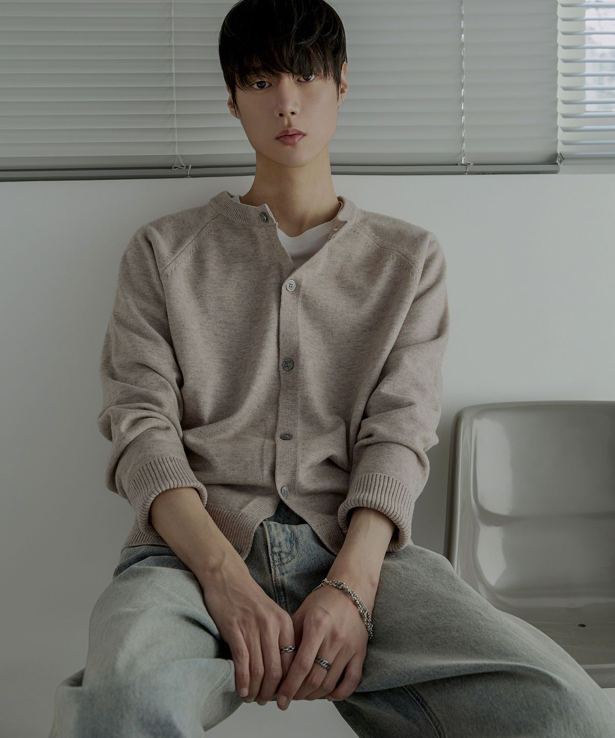 노드유(NODU) 라글란 헤라시 라운드 크롭 가디건 [베이지]