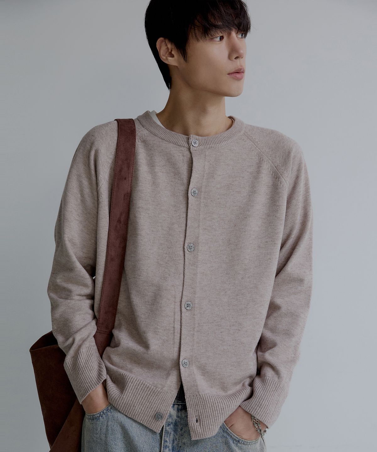 노드유(NODU) 라글란 헤라시 라운드 크롭 가디건 [베이지]