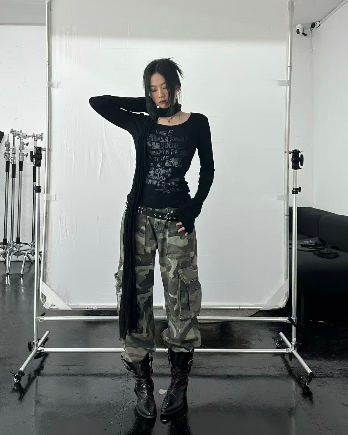 리버뉴스(LIBERALNEWS) Neo-Noir Rebellion CAMO CARGOPANT