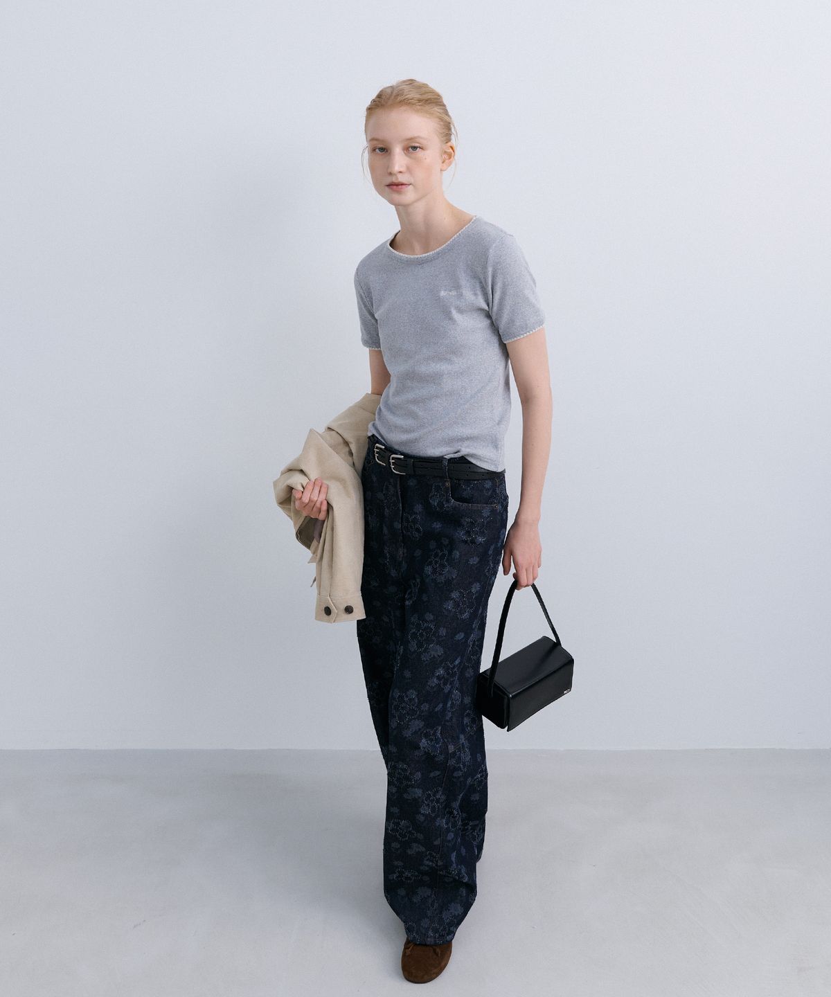 에핑글러(EPINGLER) MELO STITCH TOP - LIGHT GREY
