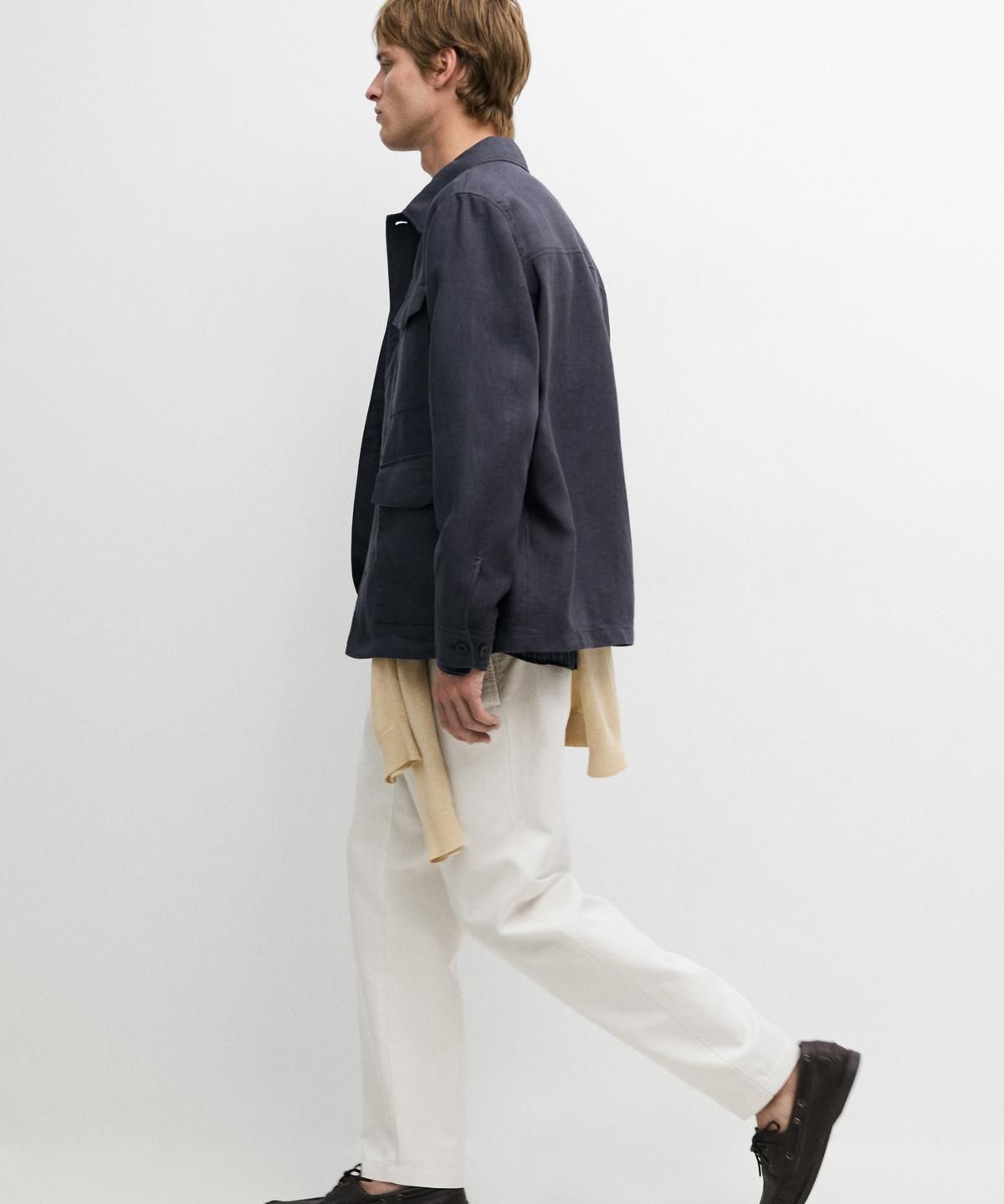 마시모두띠(MASSIMO DUTTI) 경량 린넨 포켓 자켓