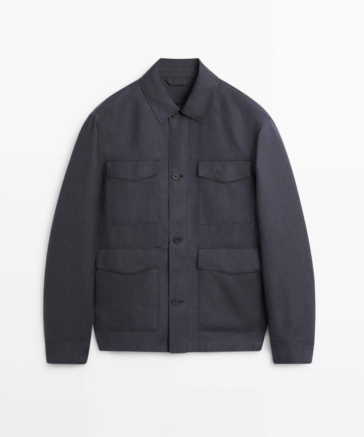 마시모두띠(MASSIMO DUTTI) 경량 린넨 포켓 자켓