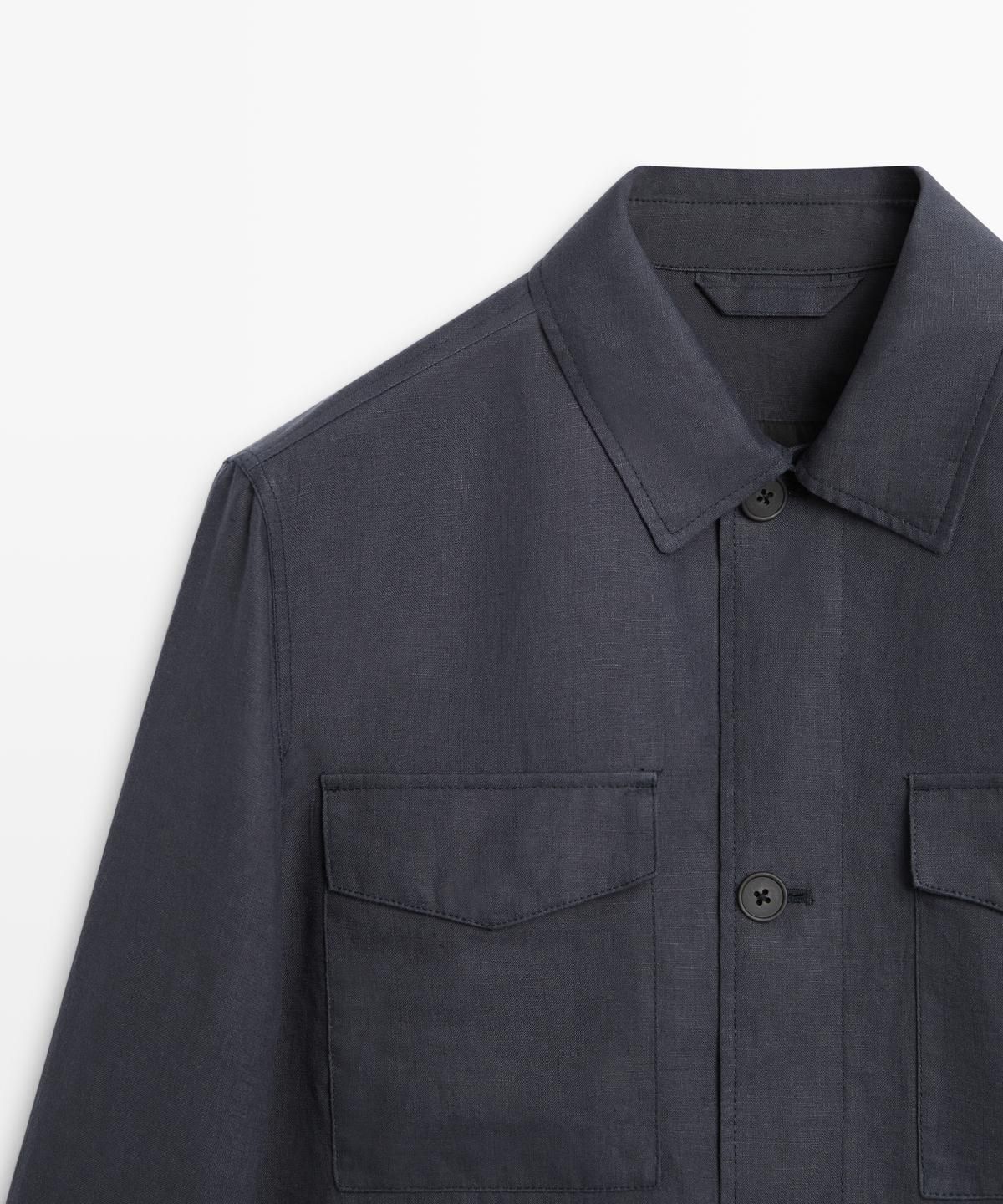 마시모두띠(MASSIMO DUTTI) 경량 린넨 포켓 자켓