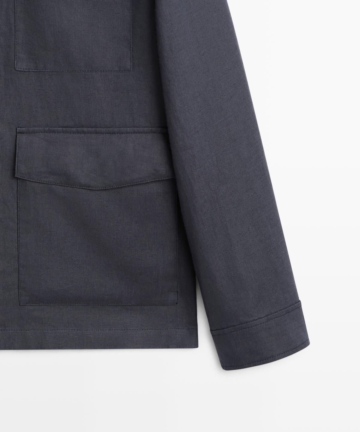 마시모두띠(MASSIMO DUTTI) 경량 린넨 포켓 자켓