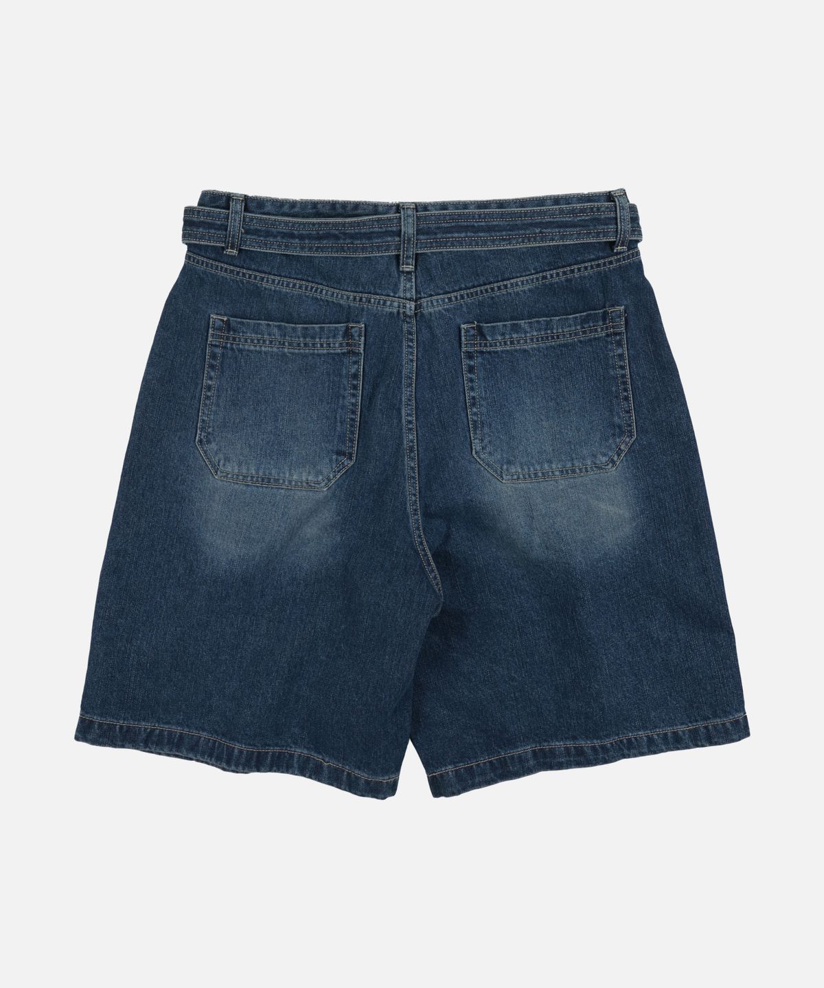 프리즘웍스(FRIZMWORKS) LYOCELL BELTED DENIM SHORTS _ MID BLUE