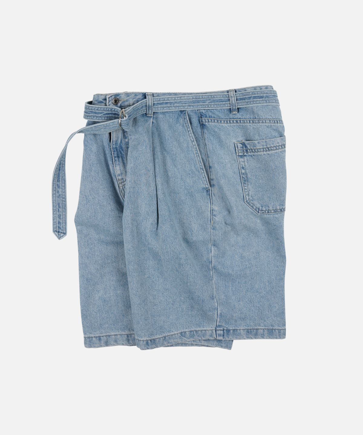 프리즘웍스(FRIZMWORKS) LYOCELL BELTED DENIM SHORTS _ LIGHT BLUE