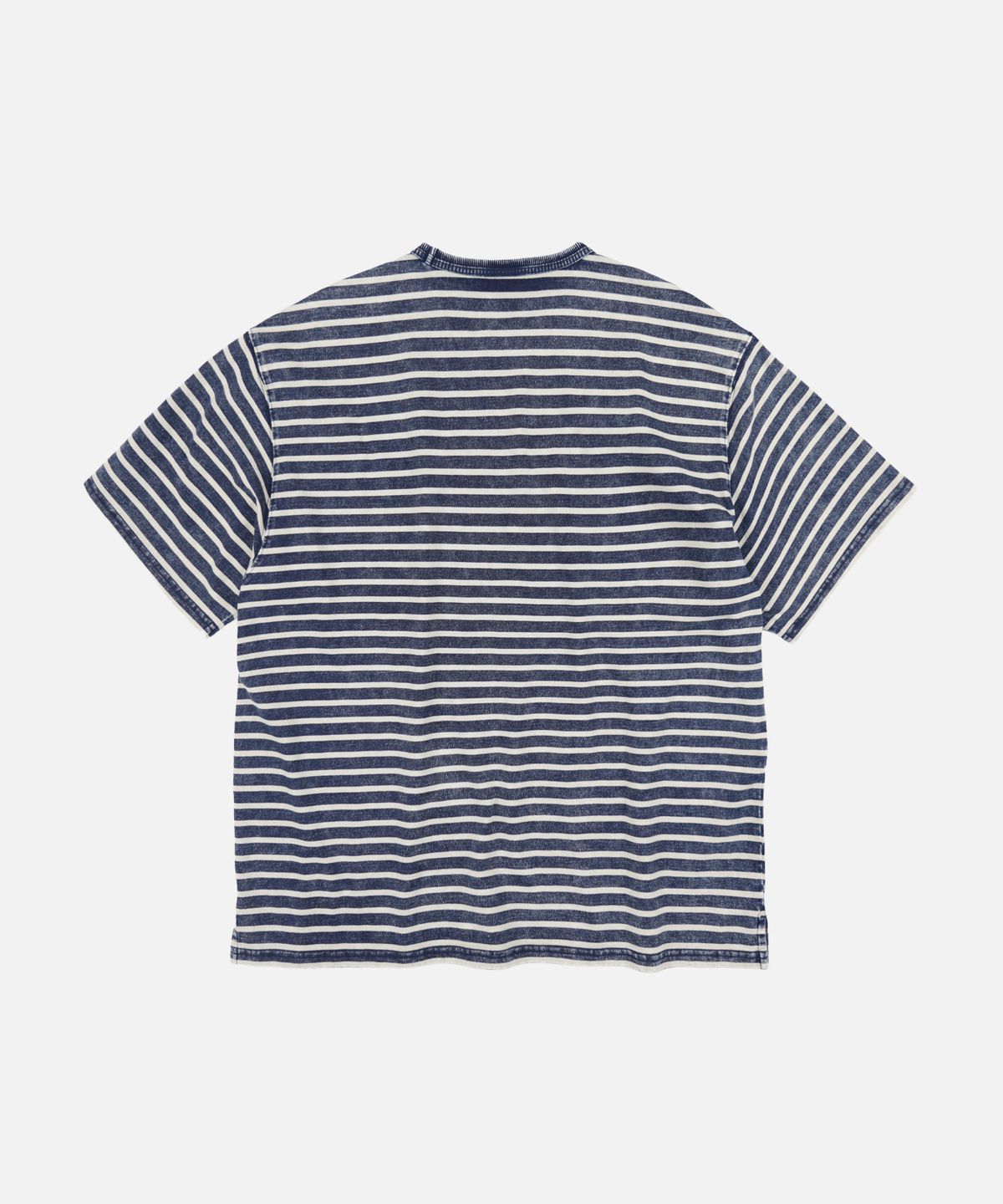 프리즘웍스(FRIZMWORKS) VINTAGE FADED STRIPE HALF TEE _ INDIGO