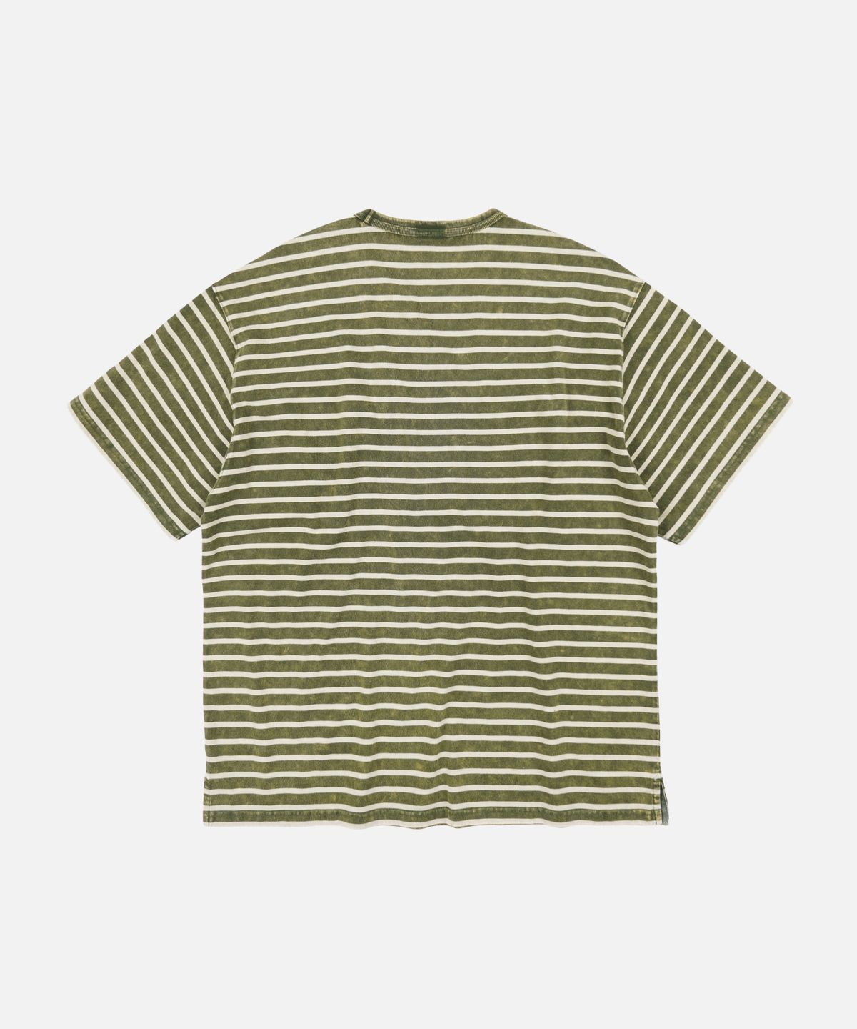 프리즘웍스(FRIZMWORKS) VINTAGE FADED STRIPE HALF TEE _ DARK GREEN