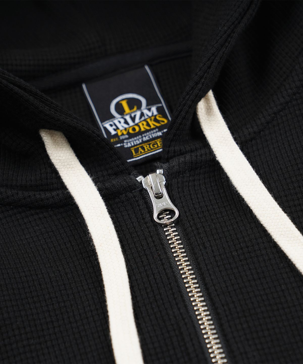 프리즘웍스(FRIZMWORKS) WAFFLE HOOD ZIP UP PARKA _ BLACK