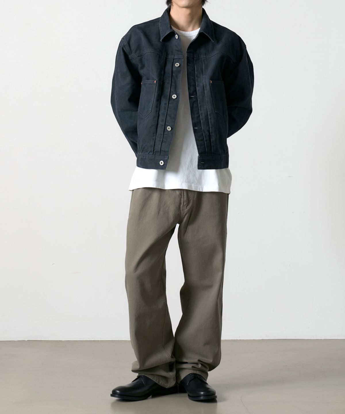 덴메이드(DENMADE) DEN765 Raw Routine Wide Chino (Olive Charcoal)