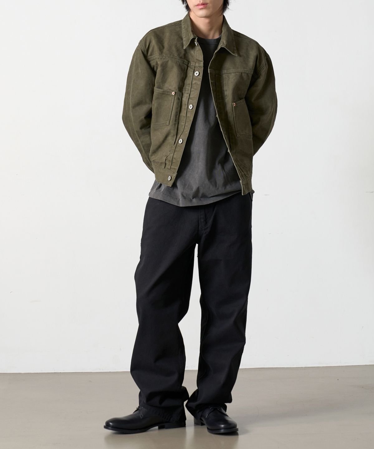 덴메이드(DENMADE) DEN768 Raw Routine Wide Chino (Black)