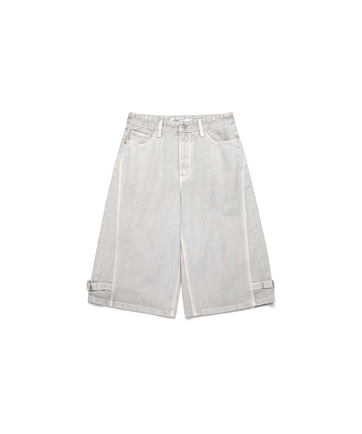 쓰리투에이티(THREE TO EIGHTY) BUCKLE BERMUDA PANTS LIGHT GREY