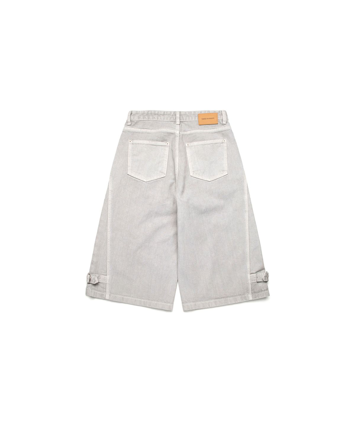 쓰리투에이티(THREE TO EIGHTY) BUCKLE BERMUDA PANTS LIGHT GREY