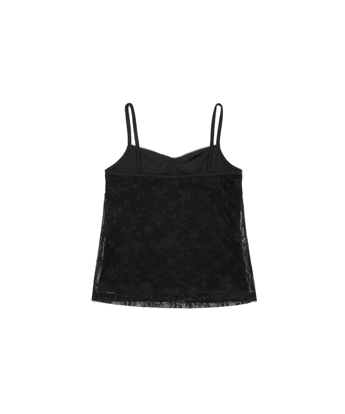 쓰리투에이티(THREE TO EIGHTY) LACE LAYERED SLEEVELESS BLACK