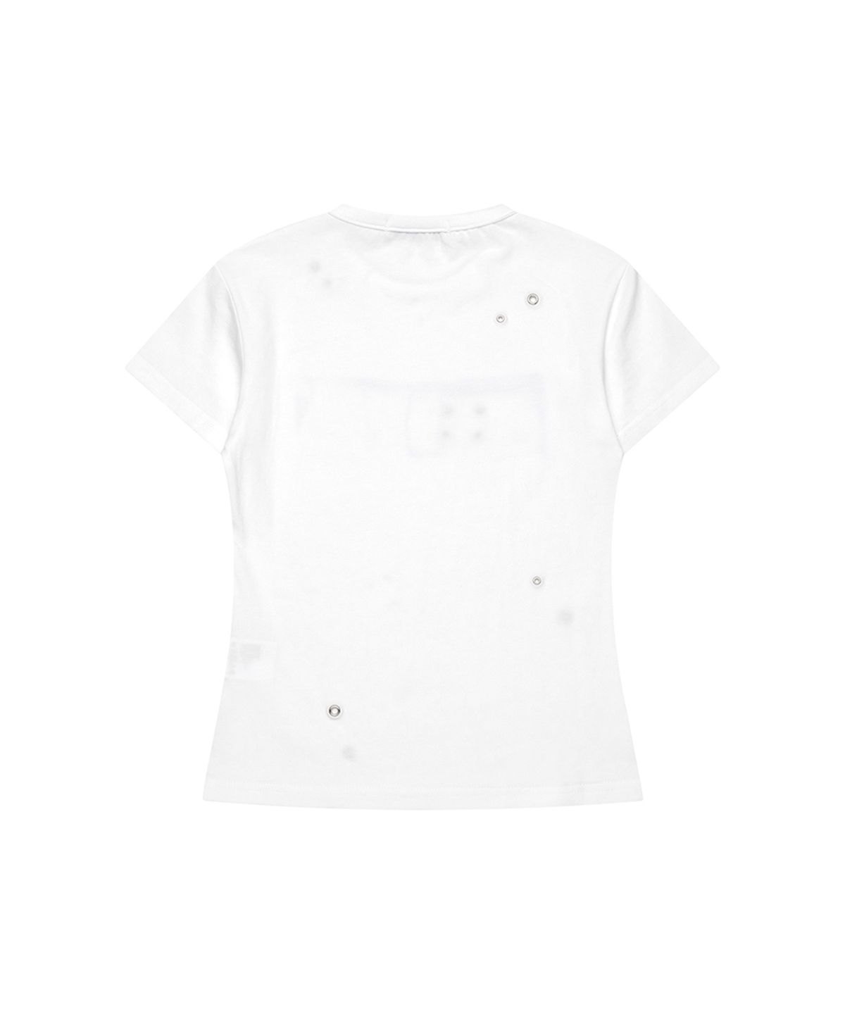 쓰리투에이티(THREE TO EIGHTY) STANDARD BELT EYELET TEE WHITE