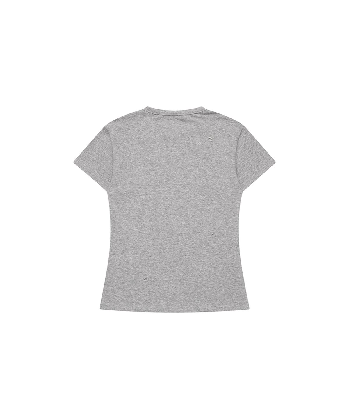 쓰리투에이티(THREE TO EIGHTY) STANDARD BELT EYELET TEE GREY