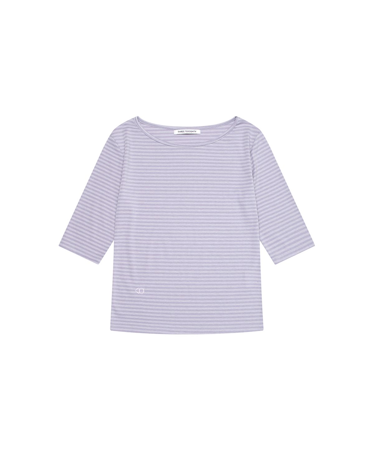 쓰리투에이티(THREE TO EIGHTY) STRIPE HALF-SLEEVE TEE PURPLE