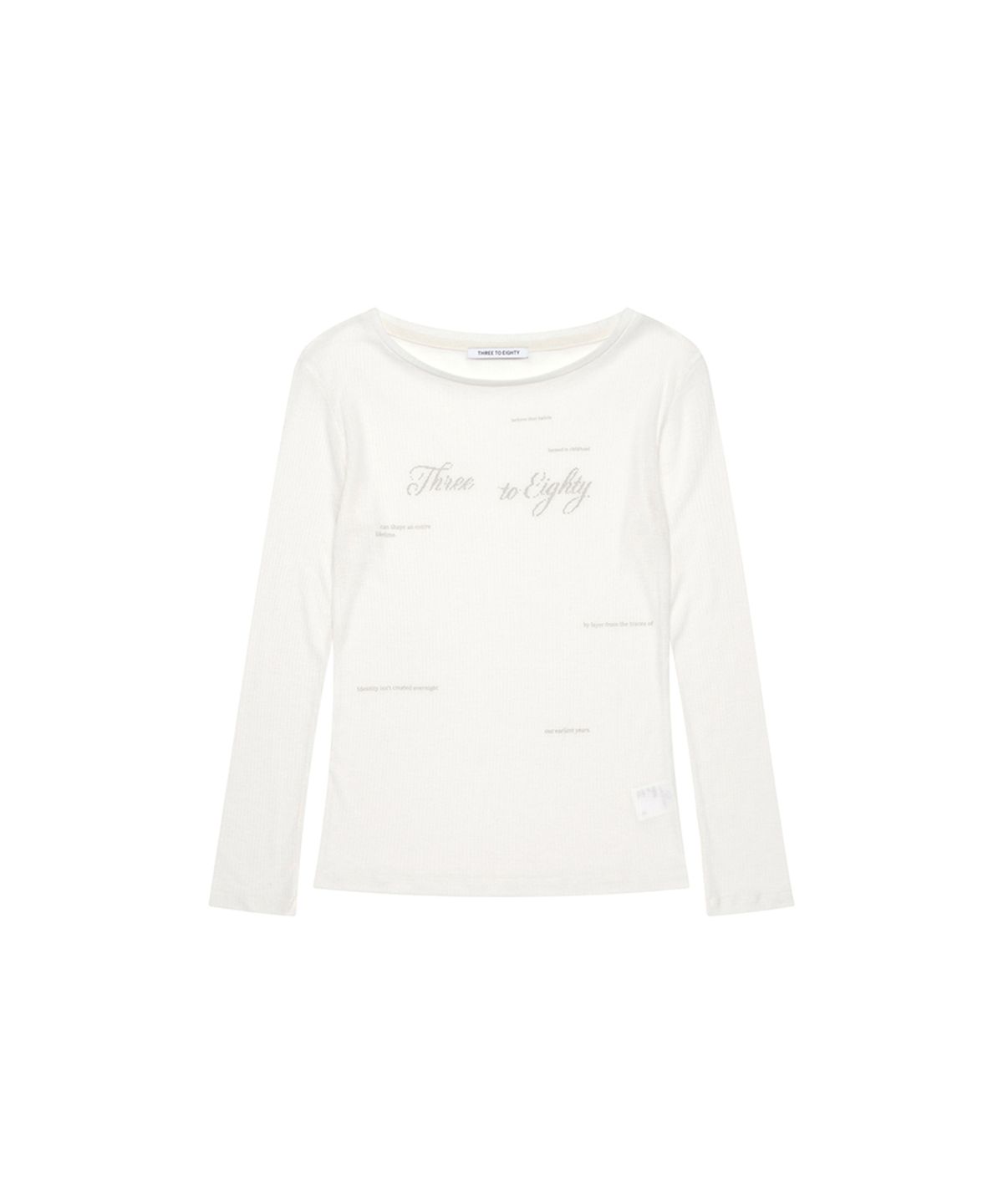 쓰리투에이티(THREE TO EIGHTY) TTE LAYERED LONG SLEEVE TEE WHITE