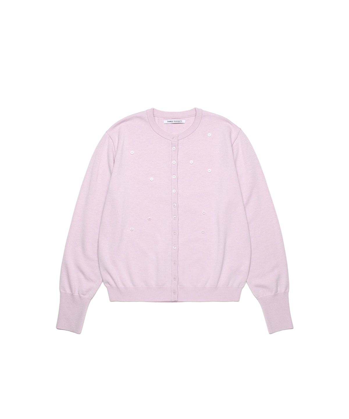 쓰리투에이티(THREE TO EIGHTY) MOP BUTTON CARDIGAN LAVENDER