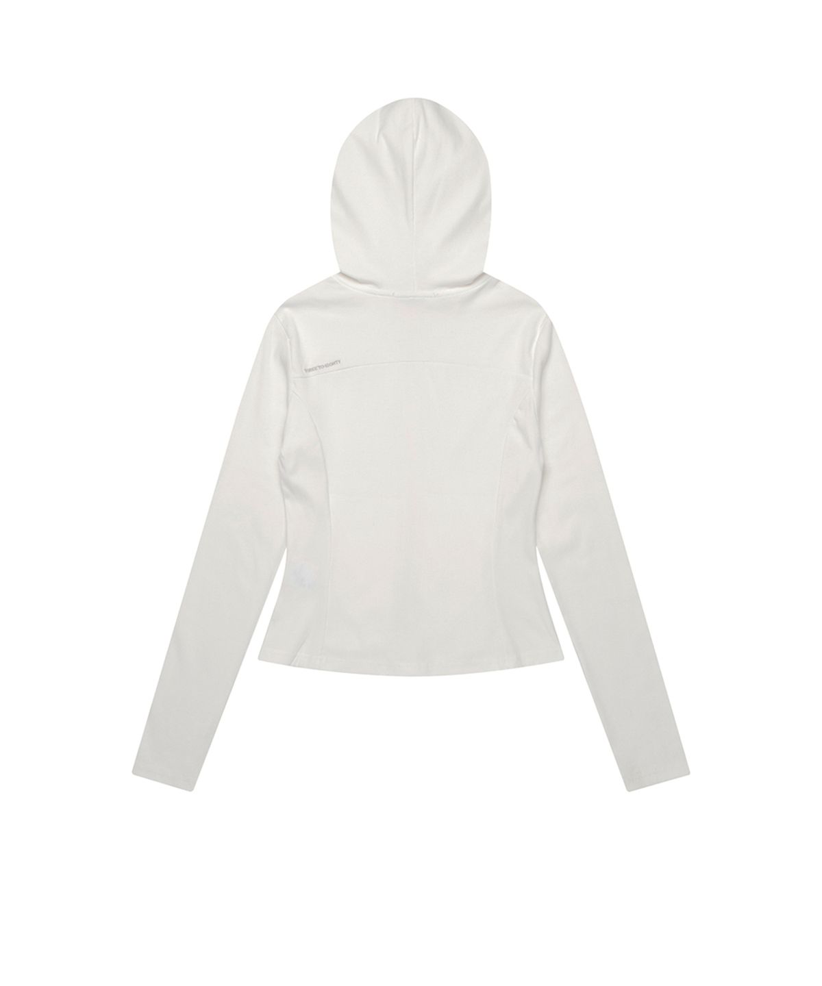 쓰리투에이티(THREE TO EIGHTY) CURVED SLIM ZIP HOODIE WHITE