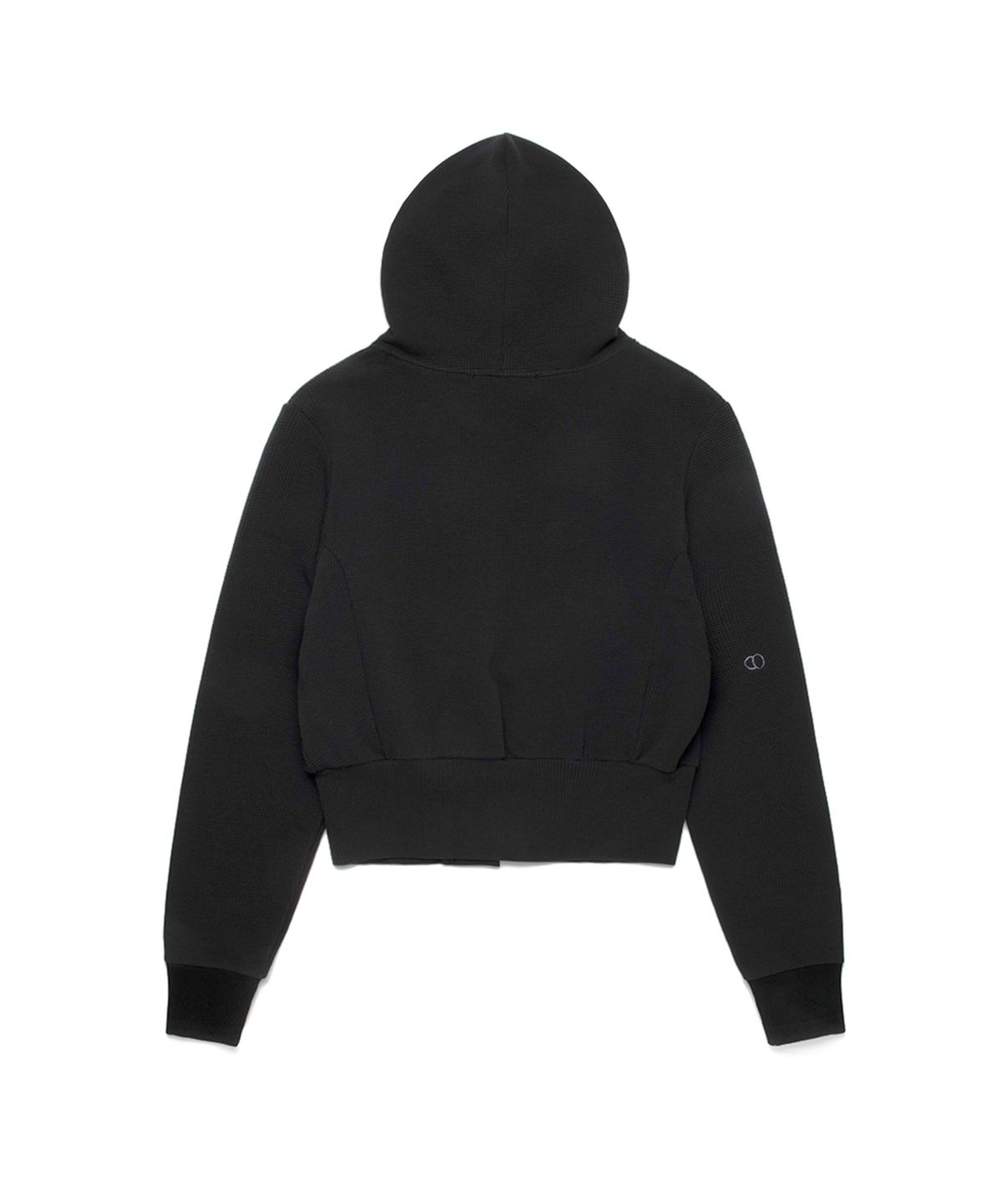 쓰리투에이티(THREE TO EIGHTY) DIAGONAL WAFFLE ZIP HOODIE BLACK