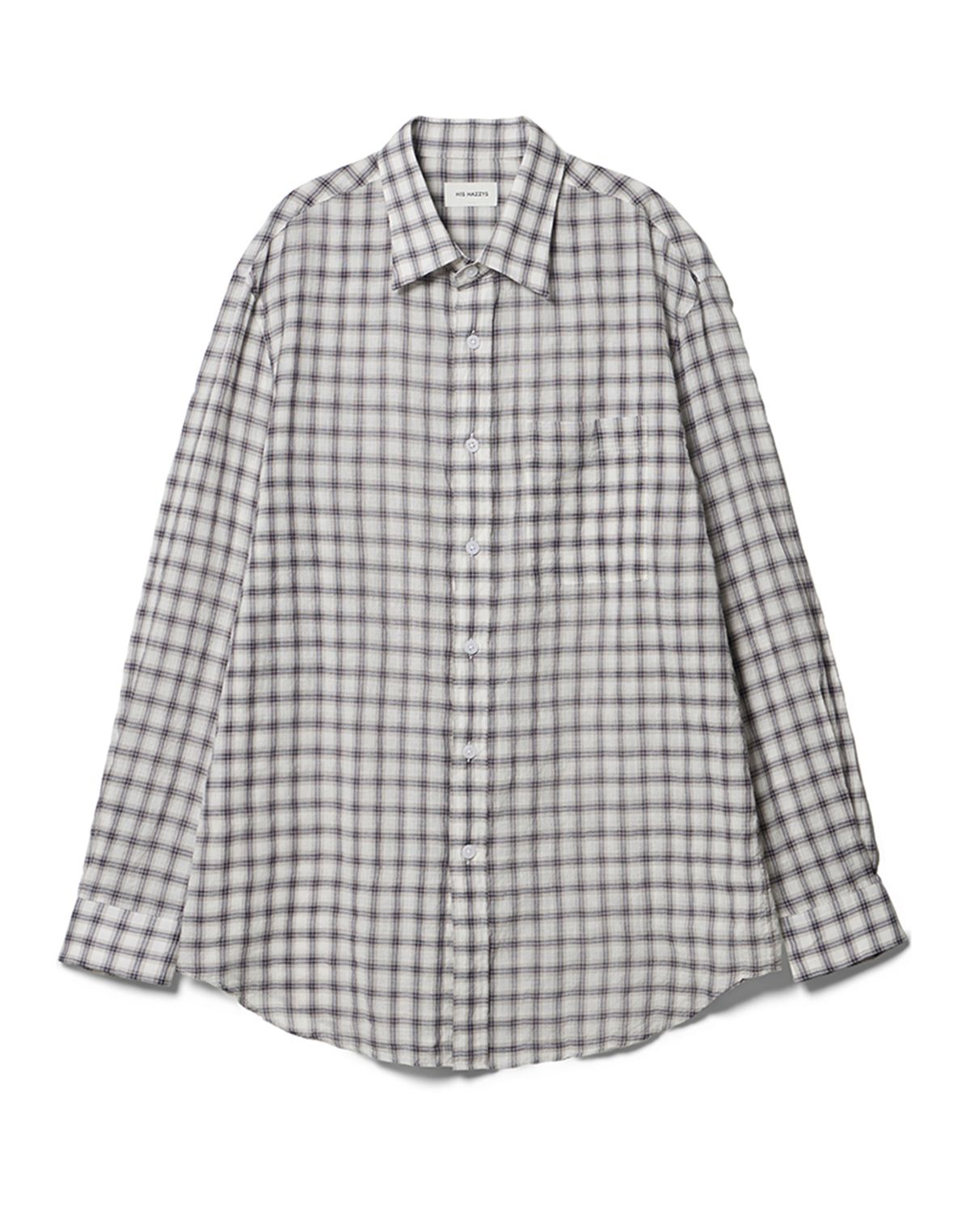 헤지스(HAZZYS) [HIS] 화이트 L/S 체크셔츠