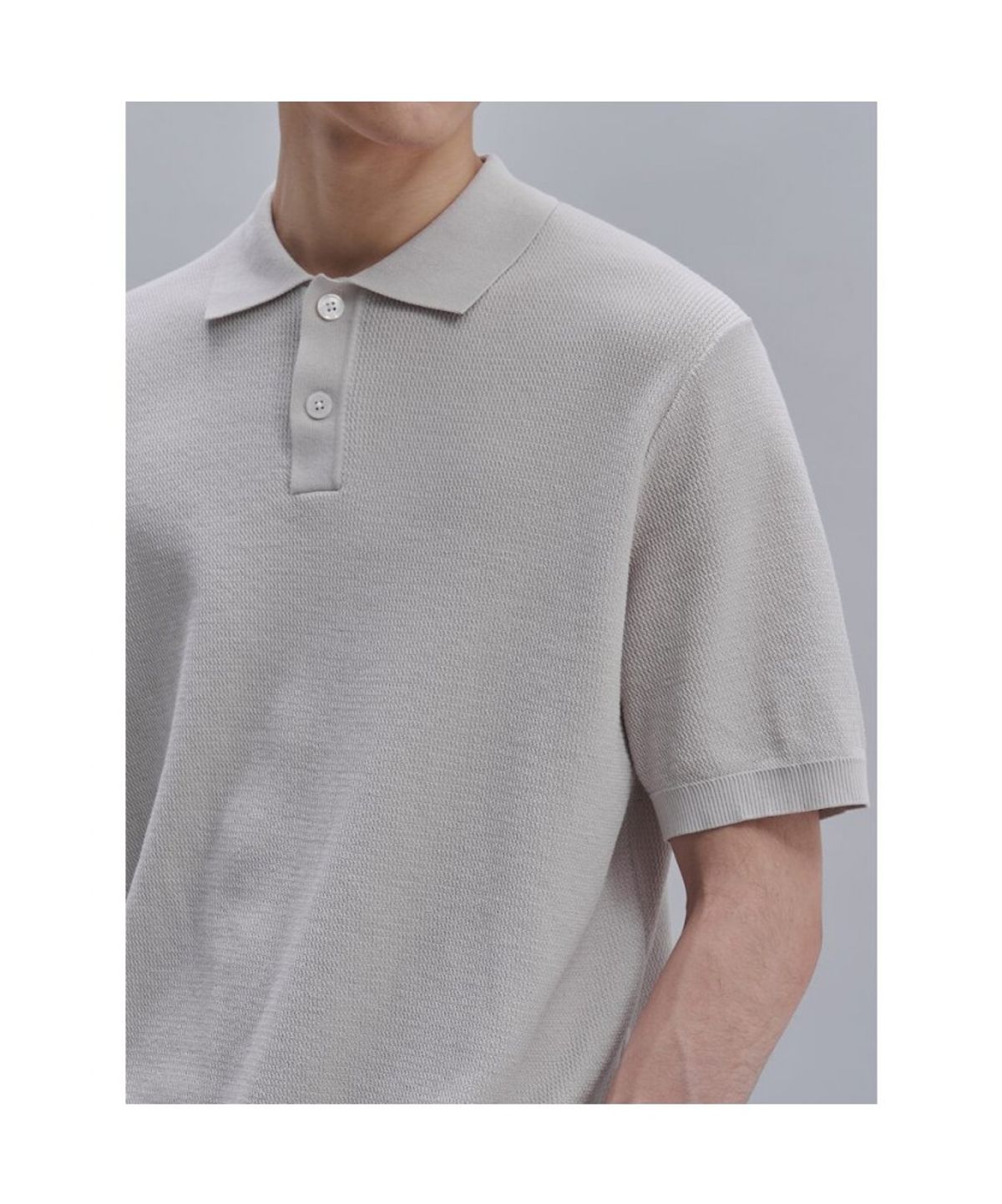 시프트지(SHIFT.G) Cool Summer Polo Neck Sweater  Light Grey