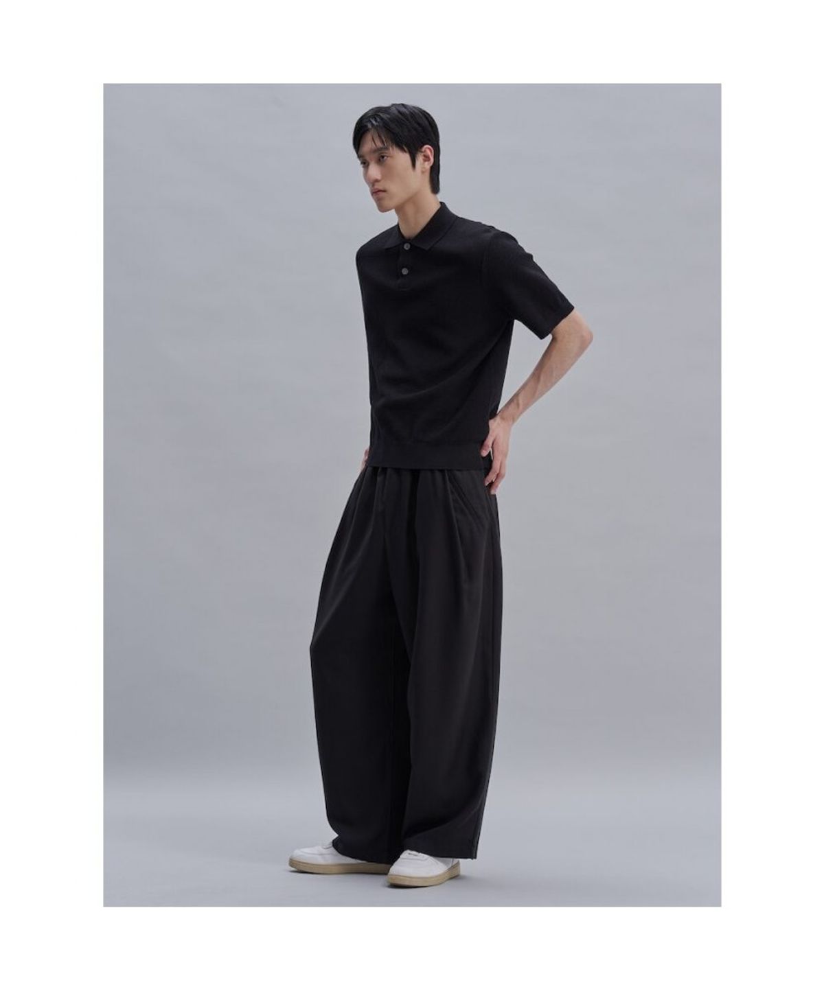 시프트지(SHIFT.G) Cool Summer Polo Neck Sweater  Black