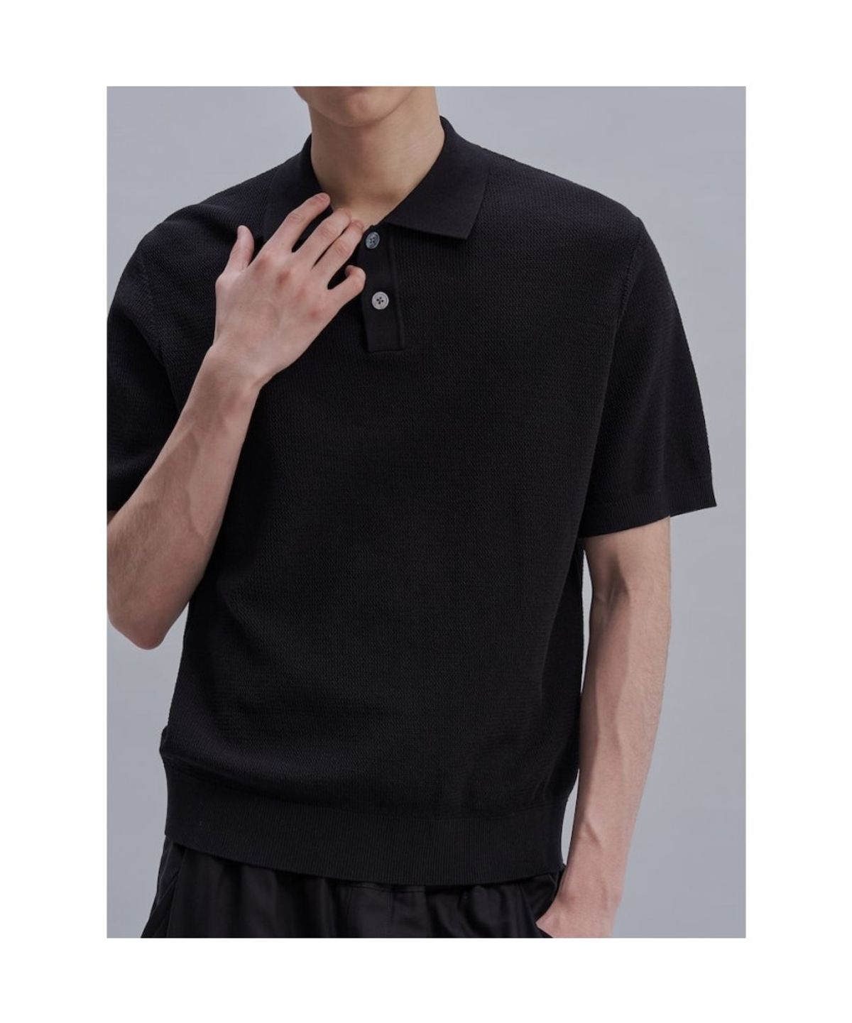 시프트지(SHIFT.G) Cool Summer Polo Neck Sweater  Black