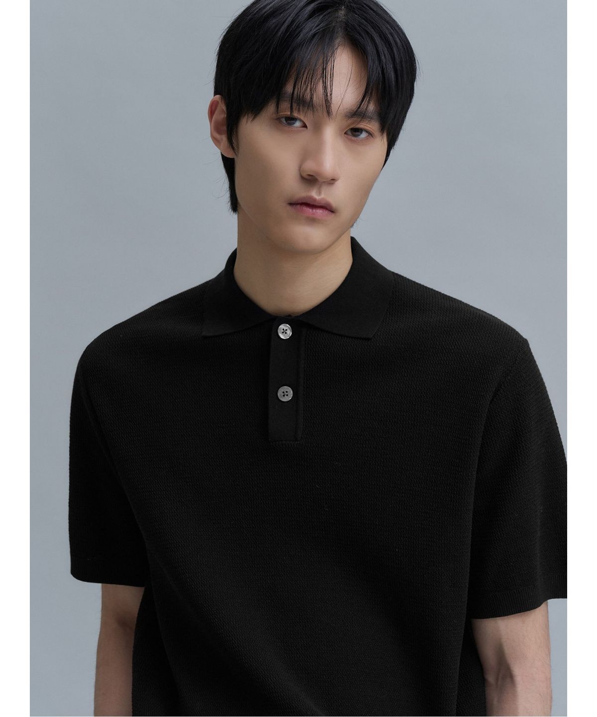 시프트지(SHIFT.G) Cool Summer Polo Neck Sweater  Black