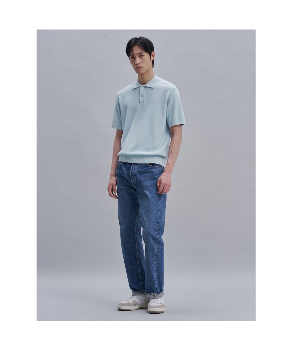 시프트지(SHIFT.G) Cool Summer Polo Neck Sweater  Sky Blue