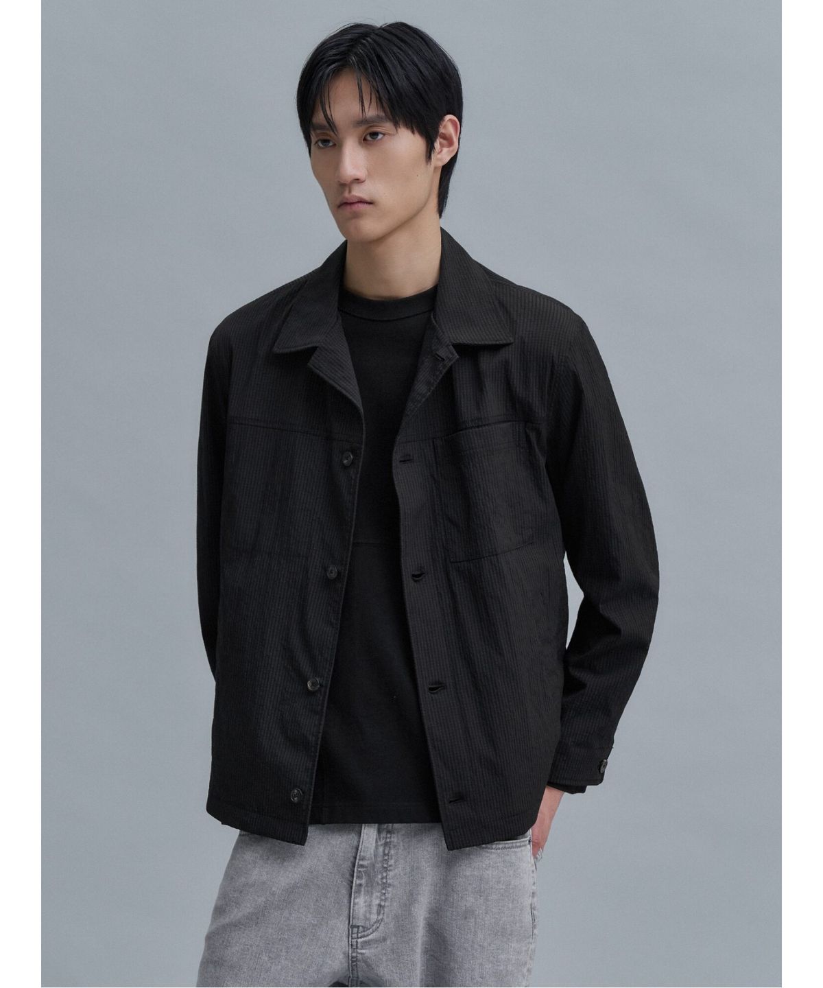 시프트지(SHIFT.G) Utility Trucker Jacket  Black