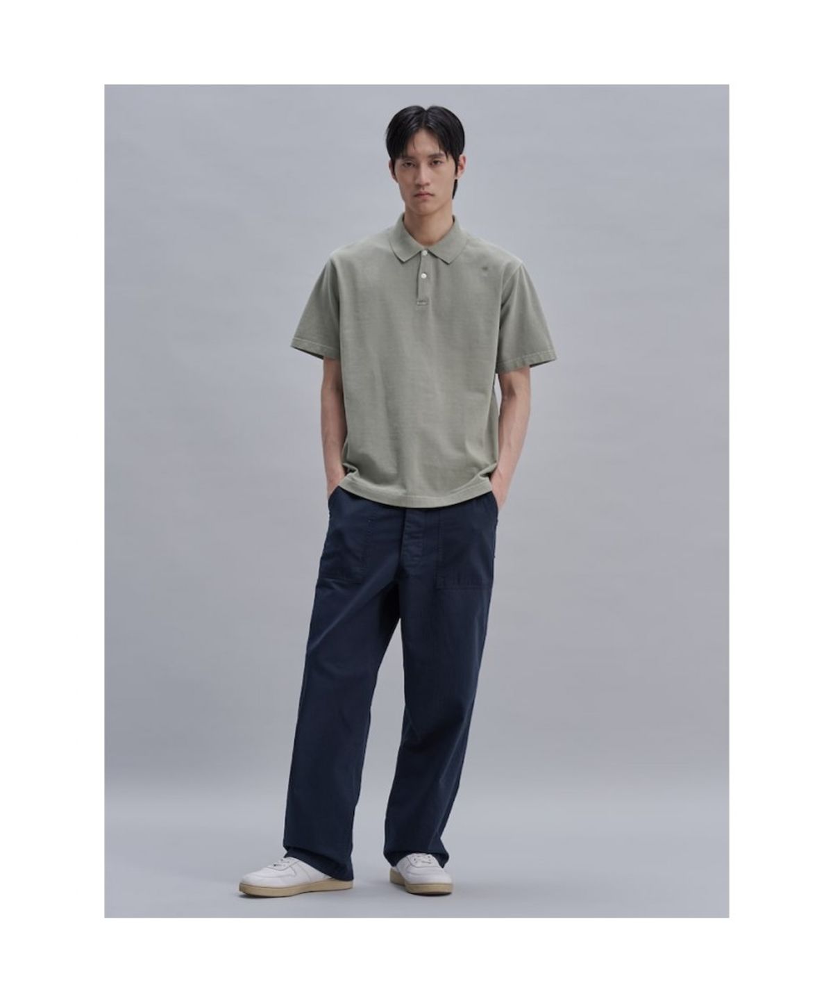 시프트지(SHIFT.G) Garment Dyed Pique Polo  Olive