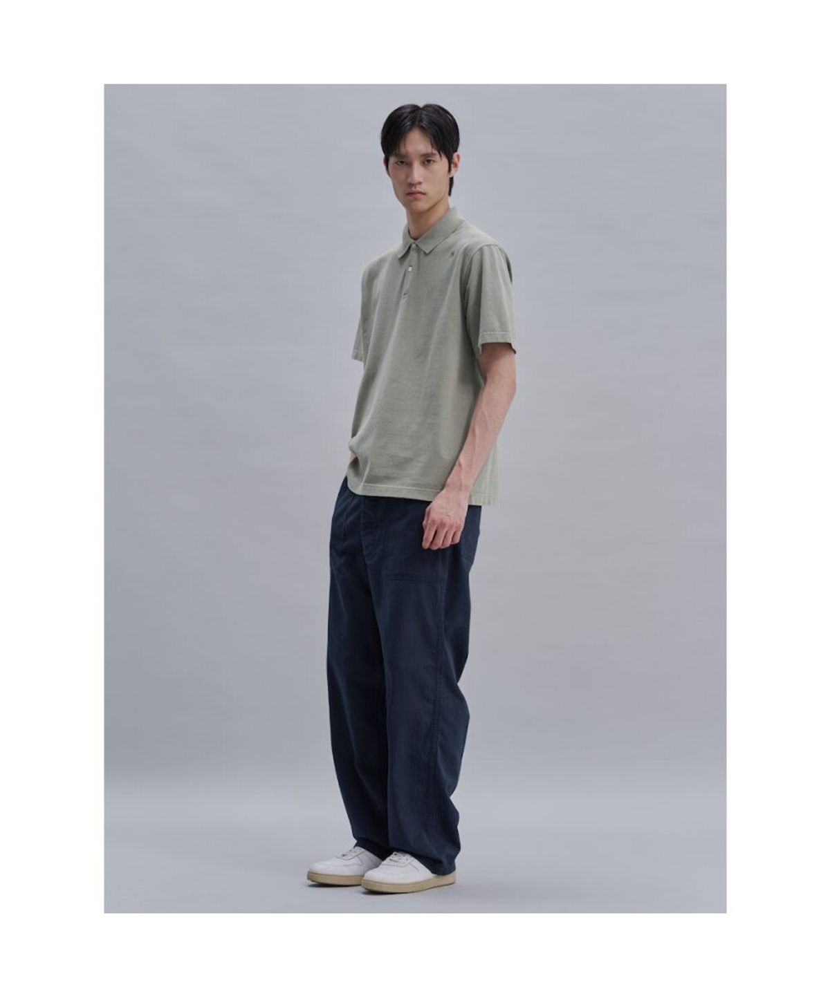 시프트지(SHIFT.G) Garment Dyed Pique Polo  Olive
