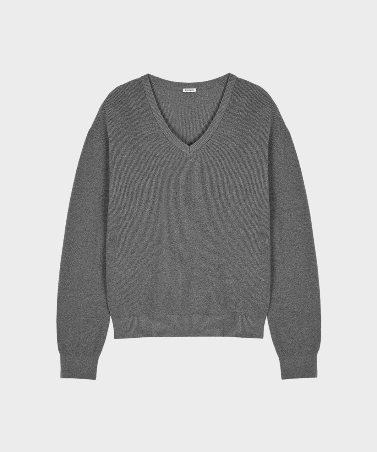 테일던(TAILDERN) Cotton Cashmere V-neck sweater Dark Grey
