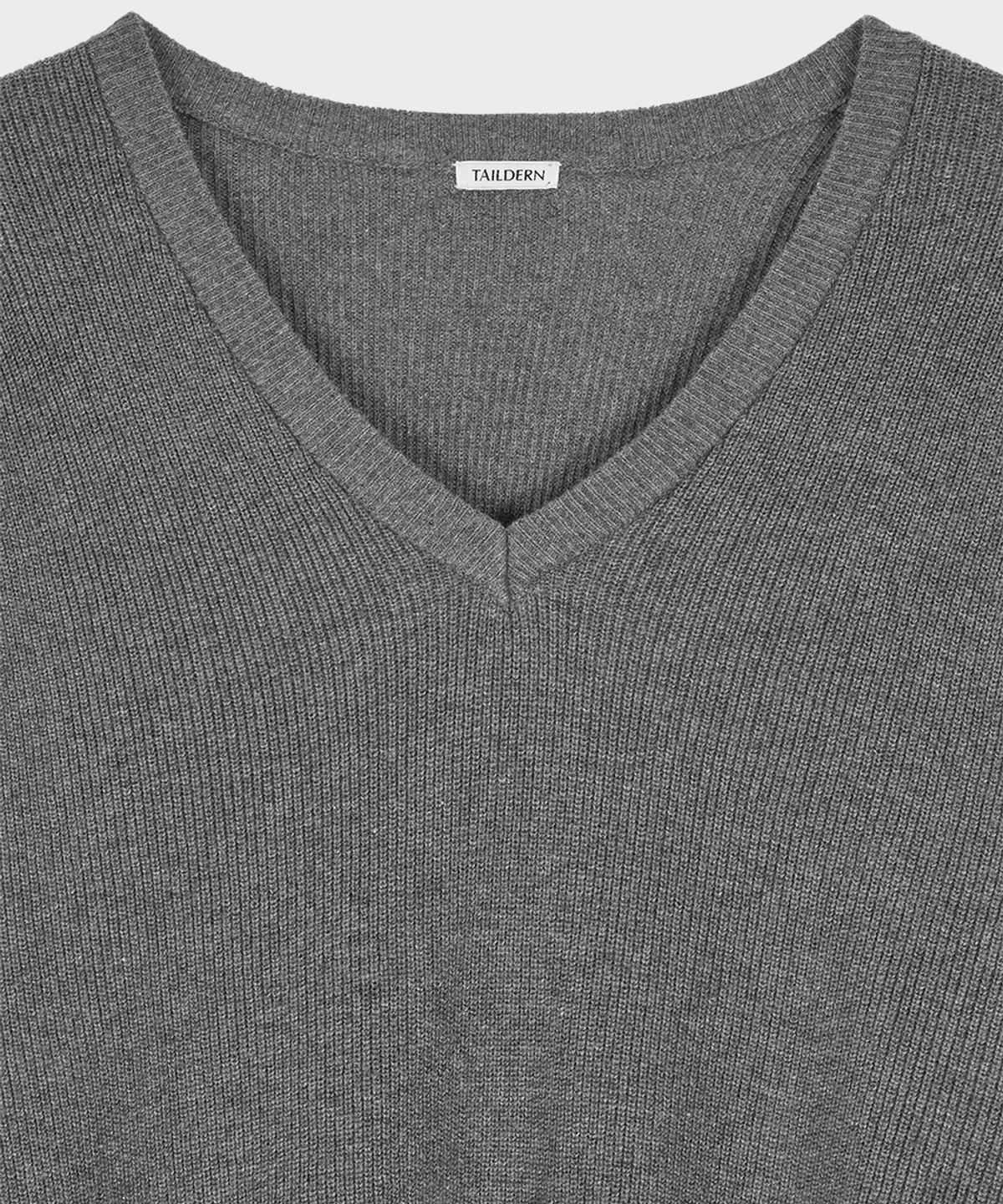 테일던(TAILDERN) Cotton Cashmere V-neck sweater Dark Grey