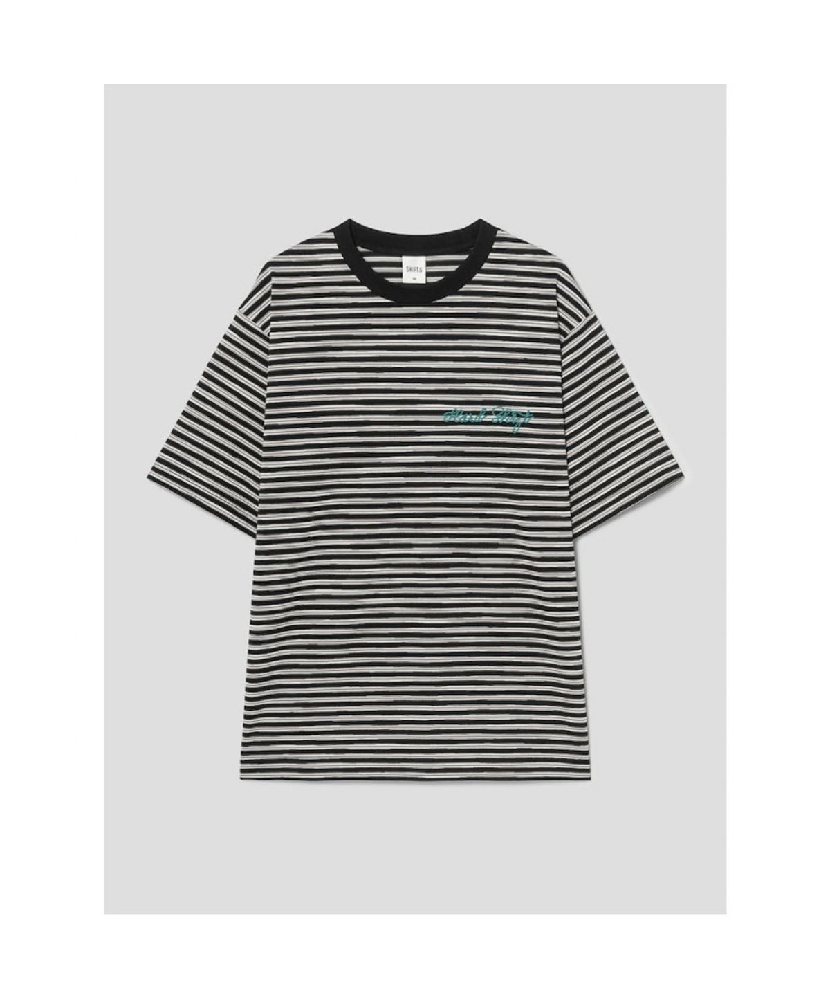 시프트지(SHIFT.G) Lettering Point Stripe TShirt  Black