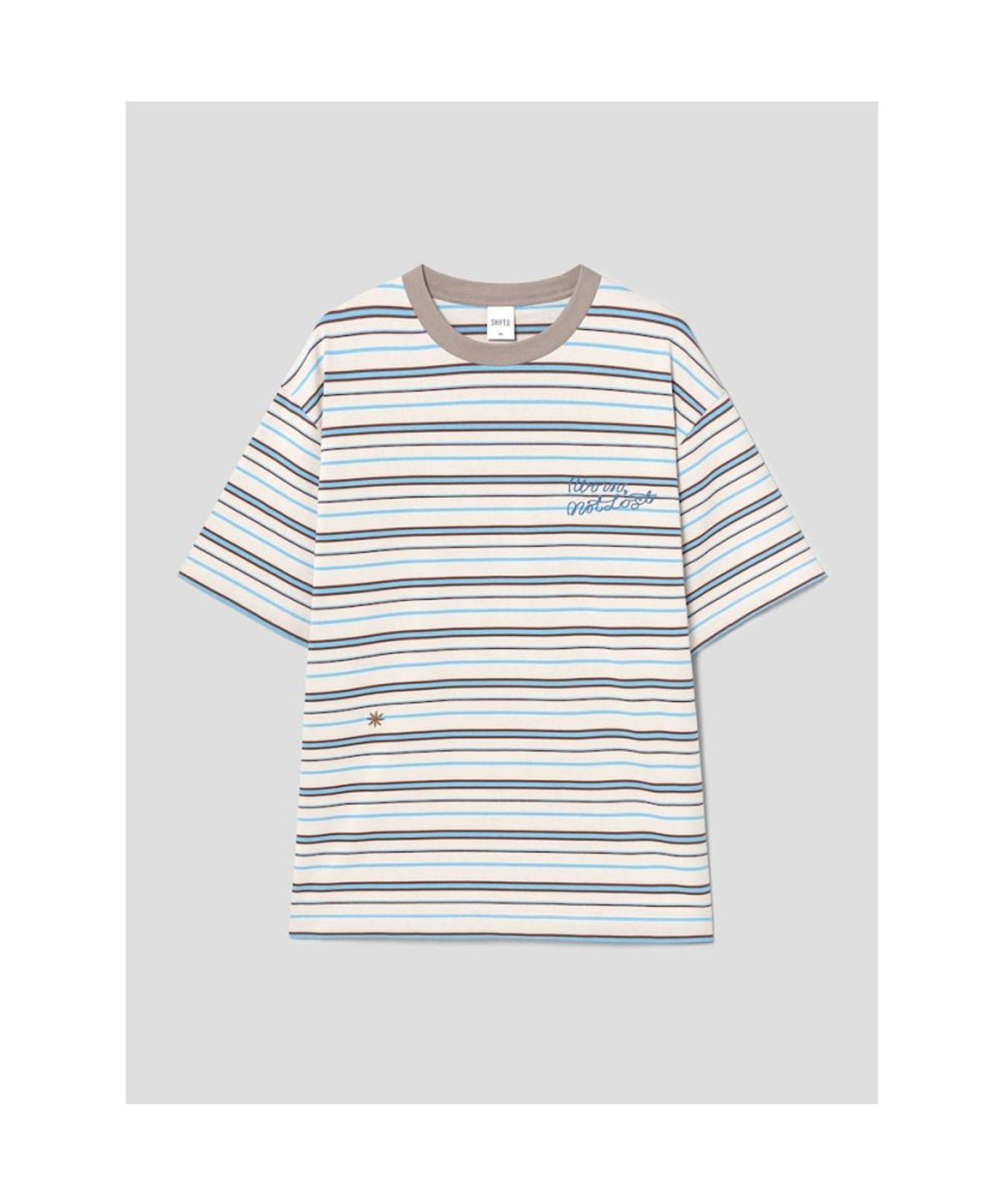 시프트지(SHIFT.G) Lettering Point Stripe TShirt  Beige