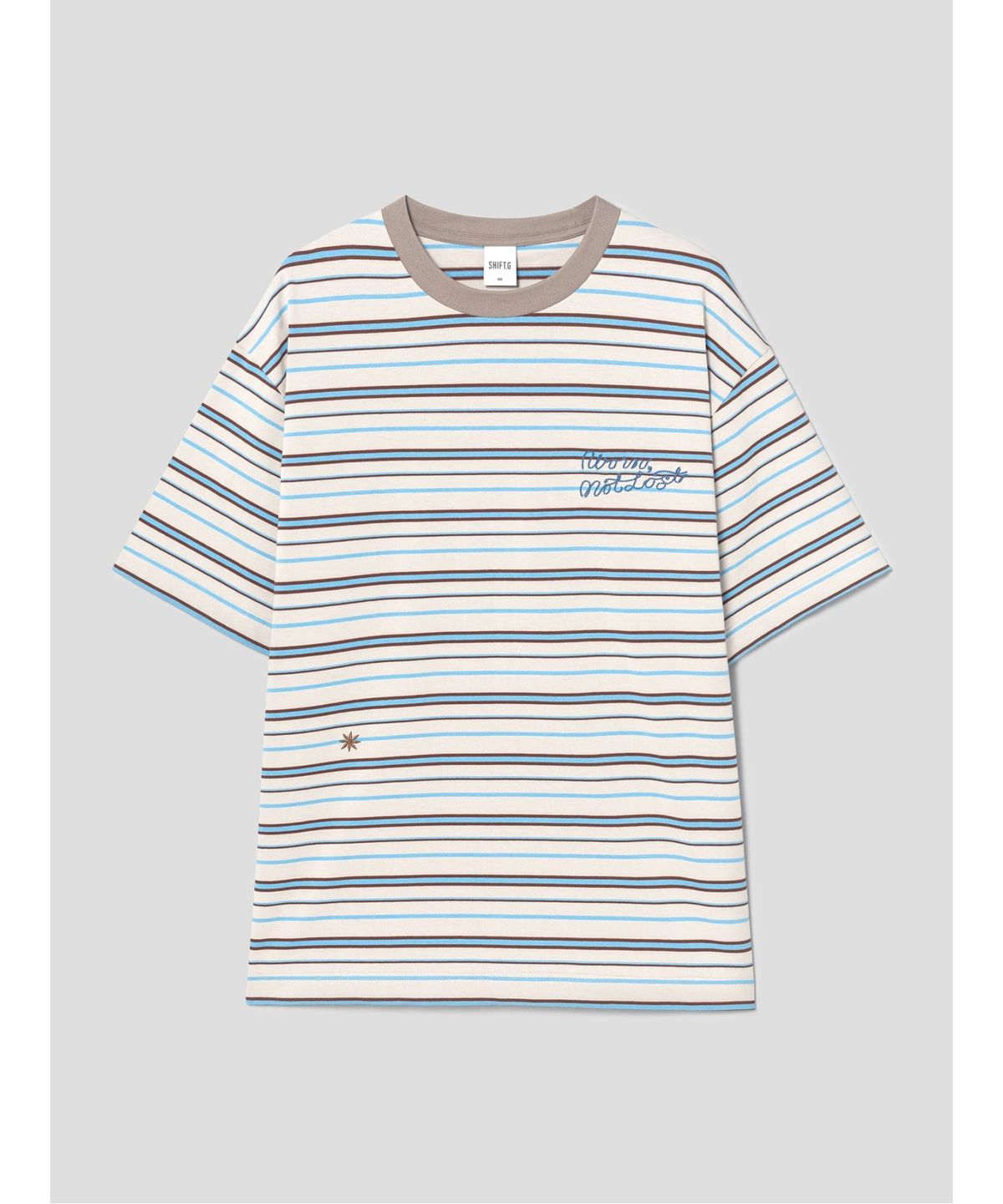 시프트지(SHIFT.G) Lettering Point Stripe TShirt  Beige