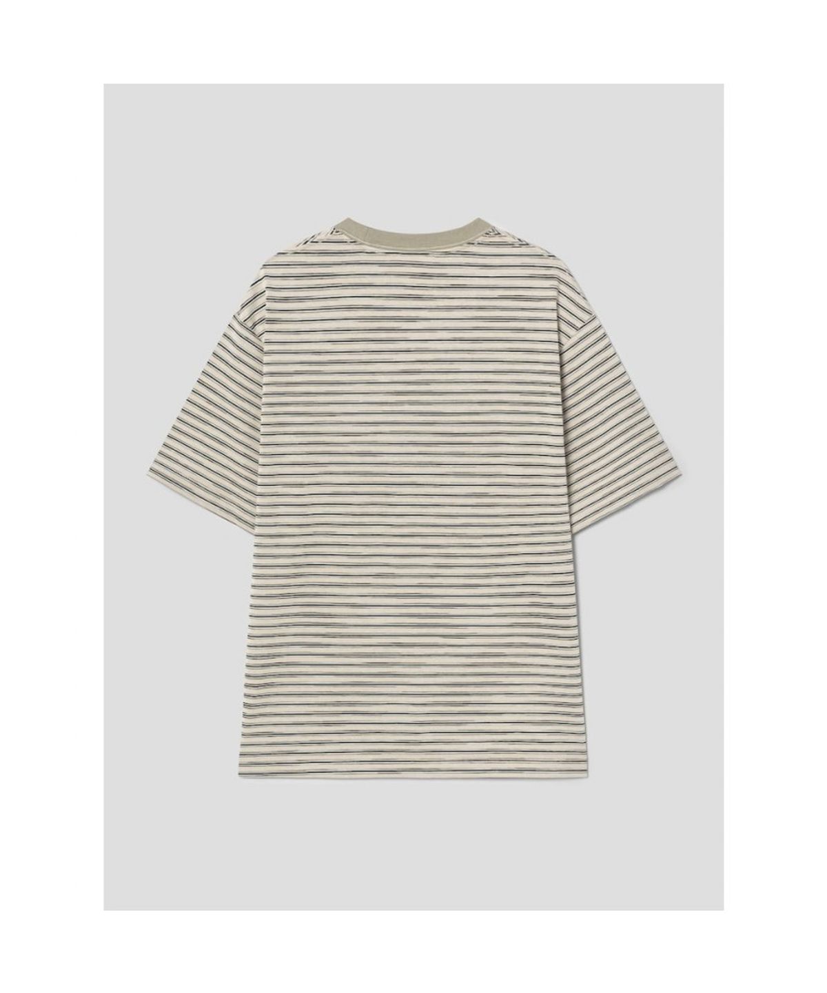 시프트지(SHIFT.G) Lettering Point Stripe TShirt  Khaki