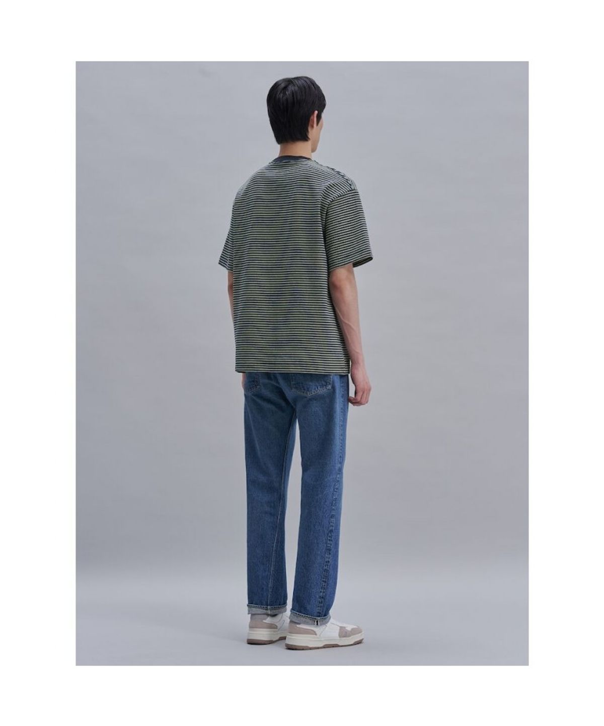 시프트지(SHIFT.G) Lettering Point Stripe TShirt  Navy