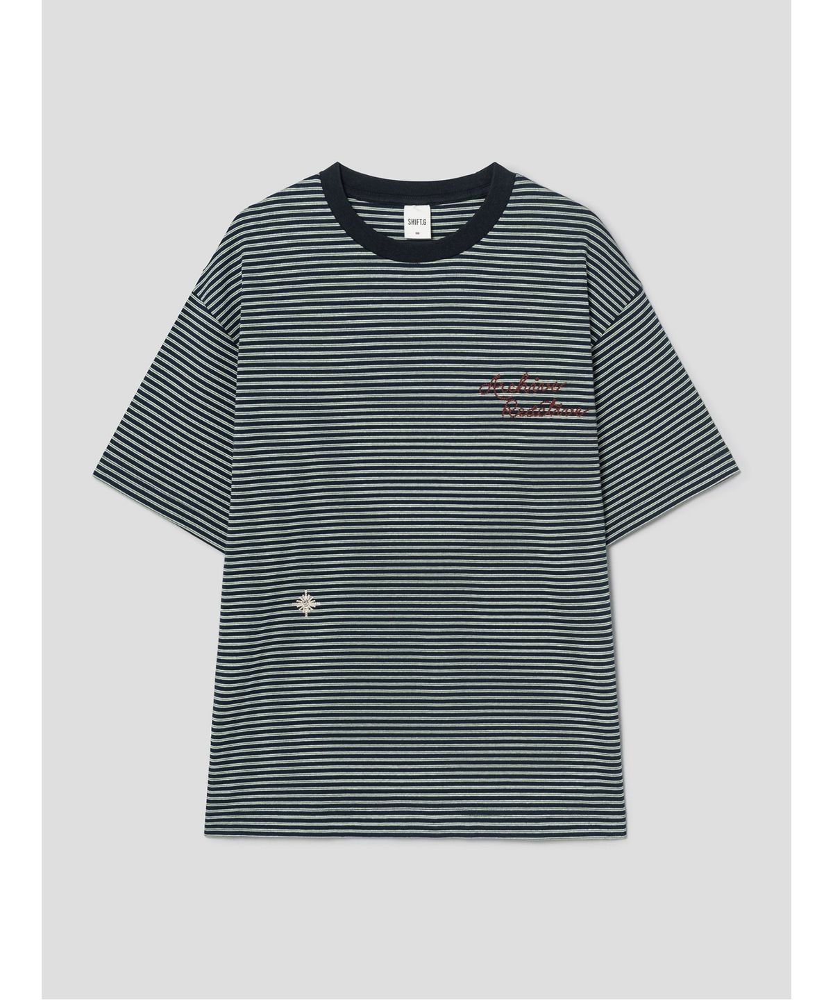 시프트지(SHIFT.G) Lettering Point Stripe TShirt  Navy