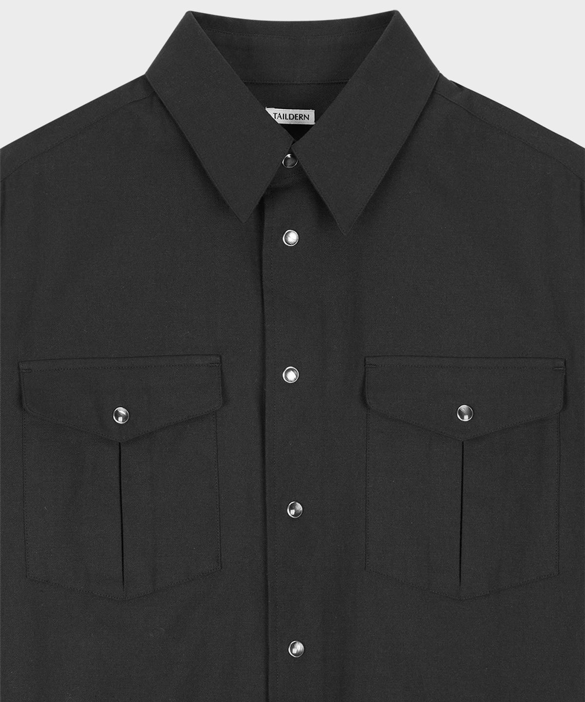 테일던(TAILDERN) Cotton Western Shirt Black