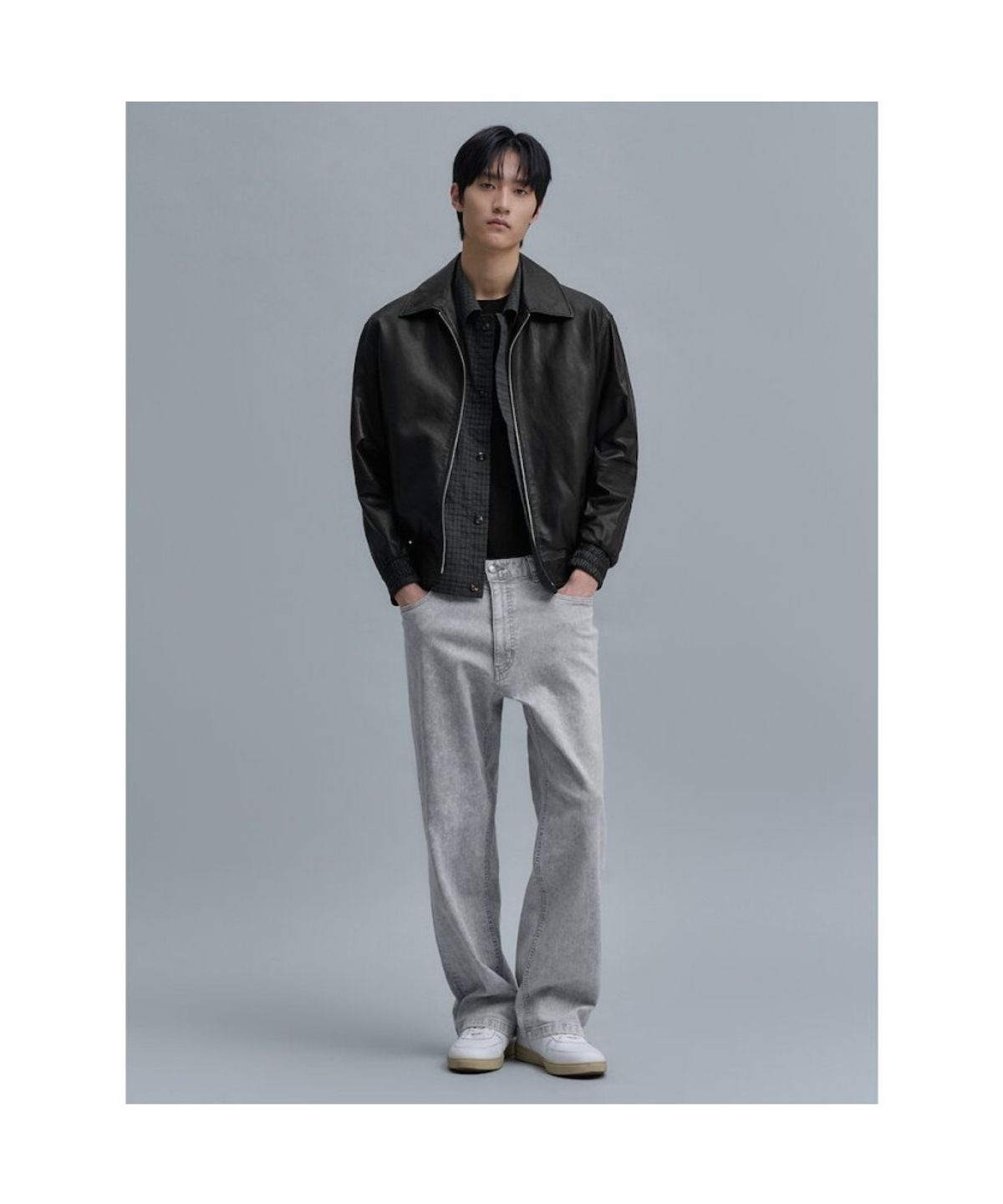 시프트지(SHIFT.G) Washed Wide Denim Pants  Light Grey