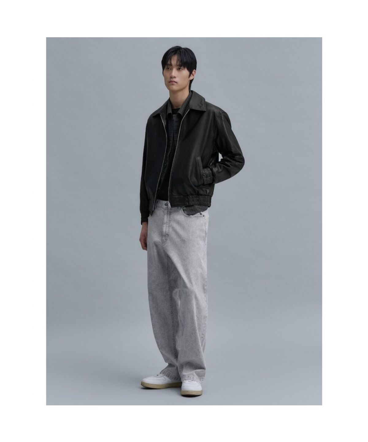시프트지(SHIFT.G) Washed Wide Denim Pants  Light Grey