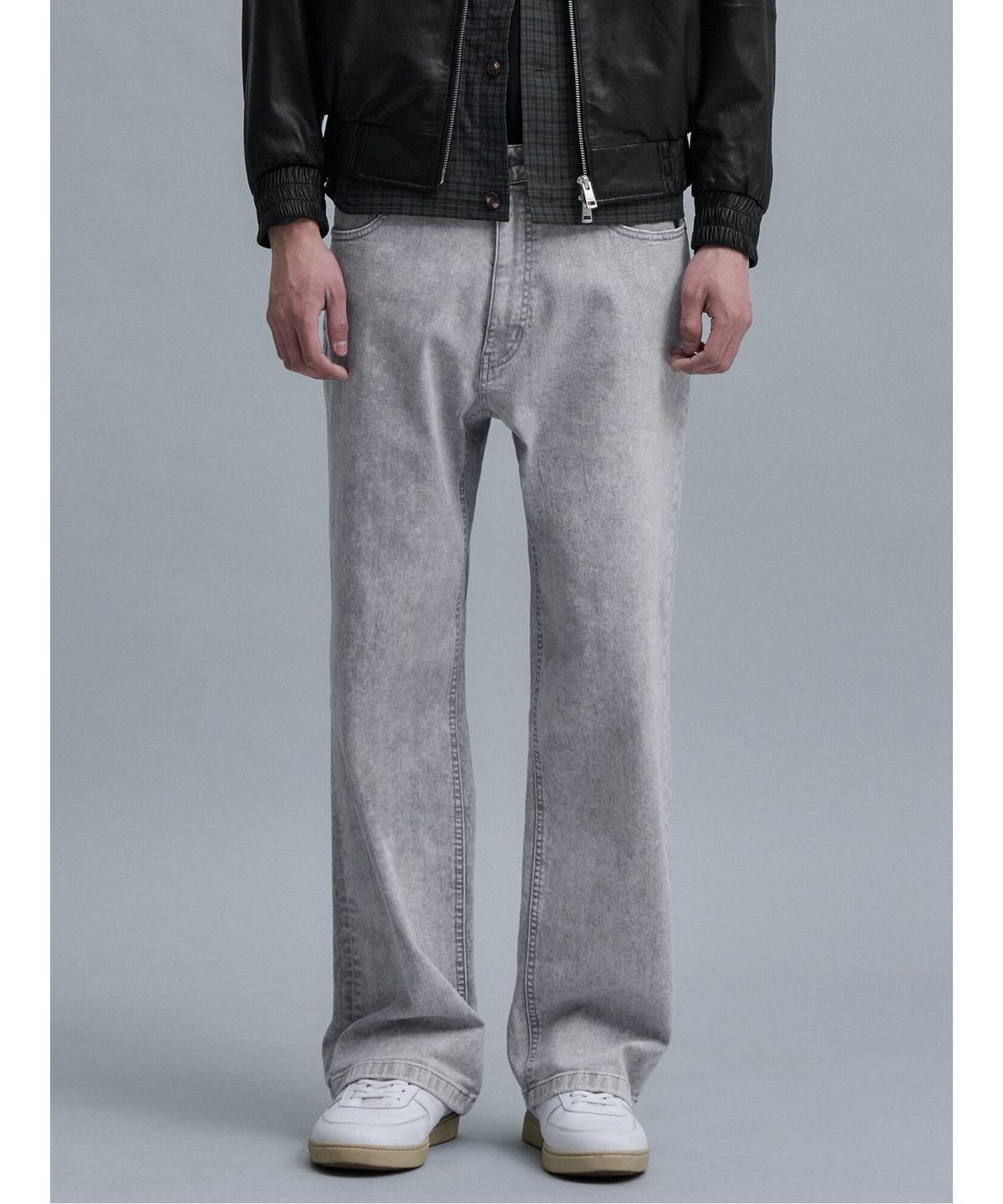 시프트지(SHIFT.G) Washed Wide Denim Pants  Light Grey