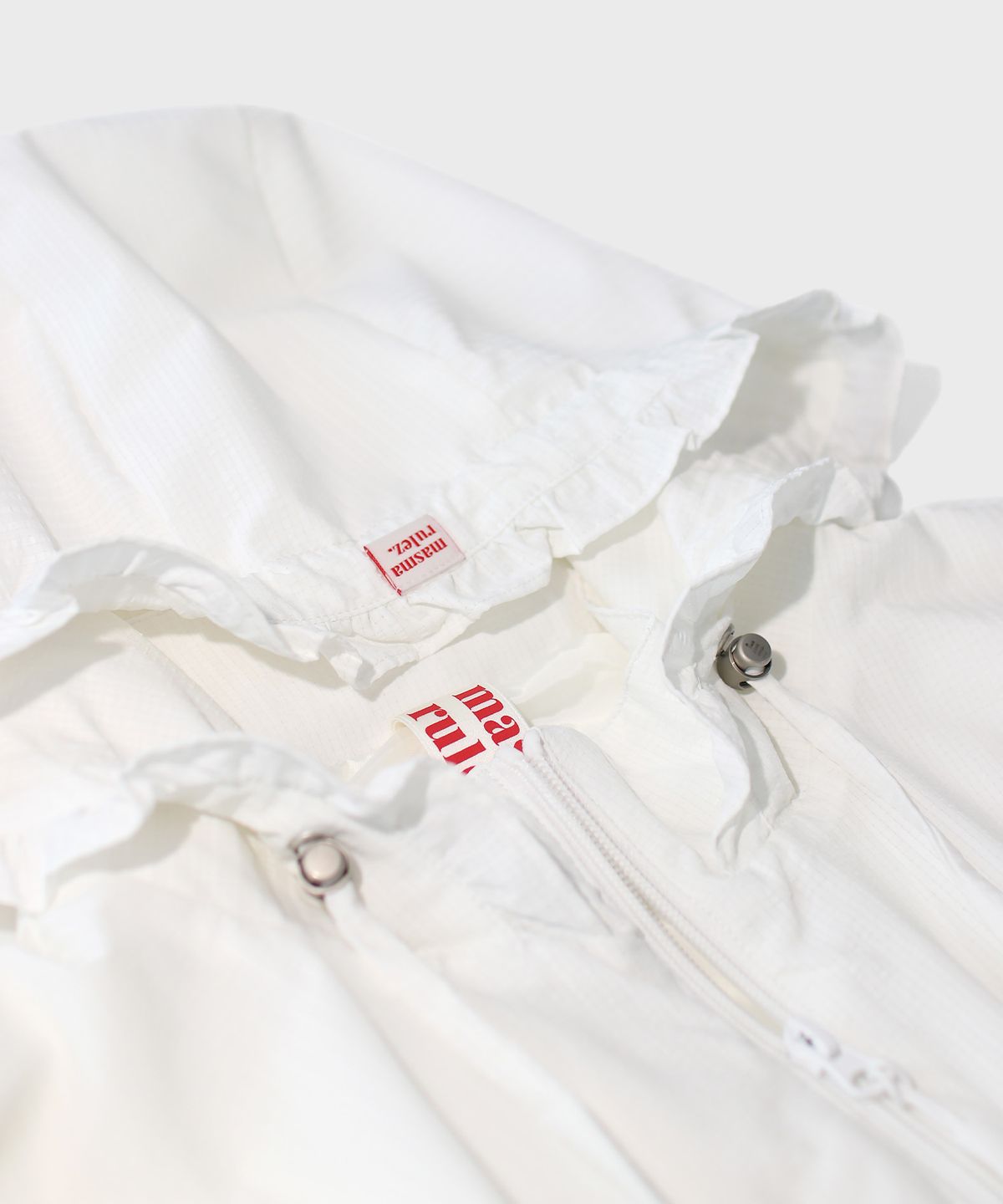 마스마룰즈 어패럴(MASMARULEZ APPAREL) Check Frill Windbreaker Jacket_White